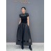 Spring Autumn New Korean Style Casual PU Leather Single Piece Wide Leg Pants Women Fashion Black Trousers