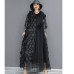 Summer Round Neck Pullover Dress Loose Mid-length Dot Mesh Splicing Chiffon Irregular Dress Women