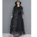 Summer Round Neck Pullover Dress Loose Mid-length Dot Mesh Splicing Chiffon Irregular Dress Women