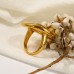 Irregular Hollow Stainless Steel Chunky Ring Large Gold Color Textured Vintage Party Charm Trendy Jewelry New Design