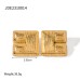 Irregular Stripe Square Stud Earring Stainless Steel Gold Color Geometric Vintage Large Jewelry for Women Trend