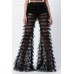 Hot selling New Spring/Summer Perspective Layered Mesh Flare Pants Sexy Pants