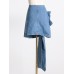 Spring New 3D Rose Decoration Design Sense High Waist Slim denim Skirt Women's A-line Wrapped Hip Skirt