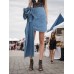 Spring New 3D Rose Decoration Design Sense High Waist Slim denim Skirt Women's A-line Wrapped Hip Skirt