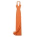 Summer halter buckle hanging neck V-neck knitted elastic bag hip sexy high slit dress long skirt