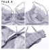 New High Waist Gray Bra Embroidery Lingerie Sets Fashion Brassiere Transparent Black Deep V Lace Underwear Women Bra Set 