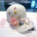 Summer Thin Lace Flower Duck Tongue Hat Fashionable with Diamond Sun Protection Hollow Sun visor Hat