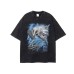 Digital Direct Spray Pirate King Print T Retro Worn Out High Street Loose Stir Fried Snow Short Sleeves