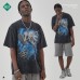 Digital Direct Spray Pirate King Print T Retro Worn Out High Street Loose Stir Fried Snow Short Sleeves