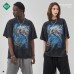 Digital Direct Spray Pirate King Print T Retro Worn Out High Street Loose Stir Fried Snow Short Sleeves