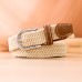 Canvas waistband, women's elastic woven elastic belt, men's and women's Korean version versatile casual buckle, student thin bel