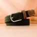 Canvas waistband, women's elastic woven elastic belt, men's and women's Korean version versatile casual buckle, student thin bel