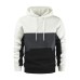 New autumn and winter men's warm plush hoodie, fashionable color blocking casual pullover hoodie, sports hoodie