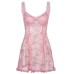 Sexy lace perspective lace camisole dress with V-neck, backless, slimming girl feeling, spicy girl sleepwear dress