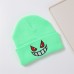 Halloween spoof horror smiling face print Geng Gui knitted hat outdoor warm hat cold hat for men and women