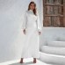 Spring and Autumn Women's Sexy Wide Legged Pants Summer Women's Solid Color High Neck Open Back Long Sleeve Casual jumpsuit
