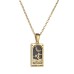 Electroplated True Gold Vintage Tarot Brand TAROT Diamond Drip Oil Square Necklace Women's Titanium Steel