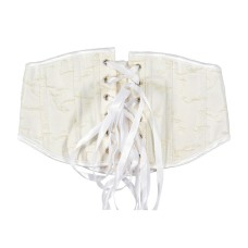 Autumn new product milk white relief jacquard short waistband 16cm3 buckle fishbone support waist seal Lolita waist seal