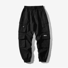 Trendy student sports pants with leggings, men's cropped pants, autumn new casual Harlan pants