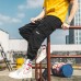 Trendy student sports pants with leggings, men's cropped pants, autumn new casual Harlan pants