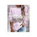 New lace lace lace pullover top, women's ice cream color round neck knit sweater, color blocking, outerwear sweater