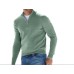 New autumn long sleeved V-neck wool zipper men's casual top polo shirt