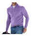 New autumn long sleeved V-neck wool zipper men's casual top polo shirt