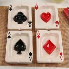 Creative hand drawn poker ceramic ashtray