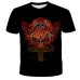 Digital printed sport round neck loose short sleeved top