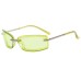 Retro metal small box cut edge sunglasses with personalized futuristic feel, frameless sunshade sunglasses