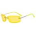 Retro metal small box cut edge sunglasses with personalized futuristic feel, frameless sunshade sunglasses
