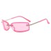 Retro metal small box cut edge sunglasses with personalized futuristic feel, frameless sunshade sunglasses
