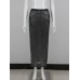 Sexy Mesh Sparkling Diamond Decorative Maxi Skirts Women Black Beading Straight Long Slim Skirt Elegant Party Club Evening Shirt