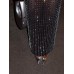 Sexy Mesh Sparkling Diamond Decorative Maxi Skirts Women Black Beading Straight Long Slim Skirt Elegant Party Club Evening Shirt