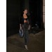 Sexy Mesh Sparkling Diamond Decorative Maxi Skirts Women Black Beading Straight Long Slim Skirt Elegant Party Club Evening Shirt