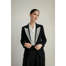 HIGH STREET Newest  Fashion Designer Jacket Women's Rhinestone Diamonds Strass Beaded Sinble Button Blazer