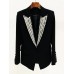 HIGH STREET Newest  Fashion Designer Jacket Women's Rhinestone Diamonds Strass Beaded Sinble Button Blazer