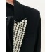 HIGH STREET Newest  Fashion Designer Jacket Women's Rhinestone Diamonds Strass Beaded Sinble Button Blazer