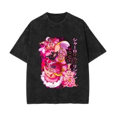 New Pirate King Lufei European and American Washed Old Vintage Short sleeved T-shirt American High Street Top
