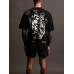 Darc Sport T-shirt Men's and Women's Cotton Short Sleeve Fire Shadow Wolf Head Shirt Fitness Round Neck Short Sleeve Casual