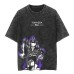 New Japanese Classic Naruto Anime Oversize High Street Vintage Washed Wax Dyed Short Sleeve T-shirt