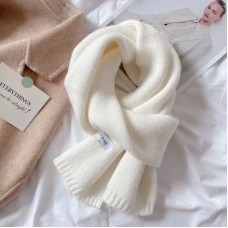New Korean Winter Instagram Style Solid Color Knitted Warmth Versatile Student Winter Scarf for Men