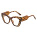 Thick frame, wide legged cat's eye sunglasses, men's and women's glasses, flat light