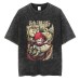 Japanese anime Naruto washed old short sleeved T-shirt American high street retro style wax dyed short sleeved anime
