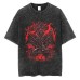 Japanese anime Naruto washed old short sleeved T-shirt American high street retro style wax dyed short sleeved anime