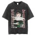 Japanese anime Naruto washed old short sleeved T-shirt American high street retro style wax dyed short sleeved anime