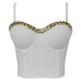 Wearing trendy women's bouncing bodice with steel rings outside the suspender