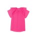 Rose Dotted Gold Stamp Tiered Ruffled Short Sleeve Top