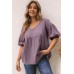 Textured Bubble Sleeves Top