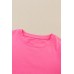Pink Tulle Ruffle Sleeve Top